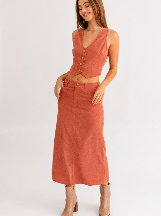 Corduroy Maxi Skirt