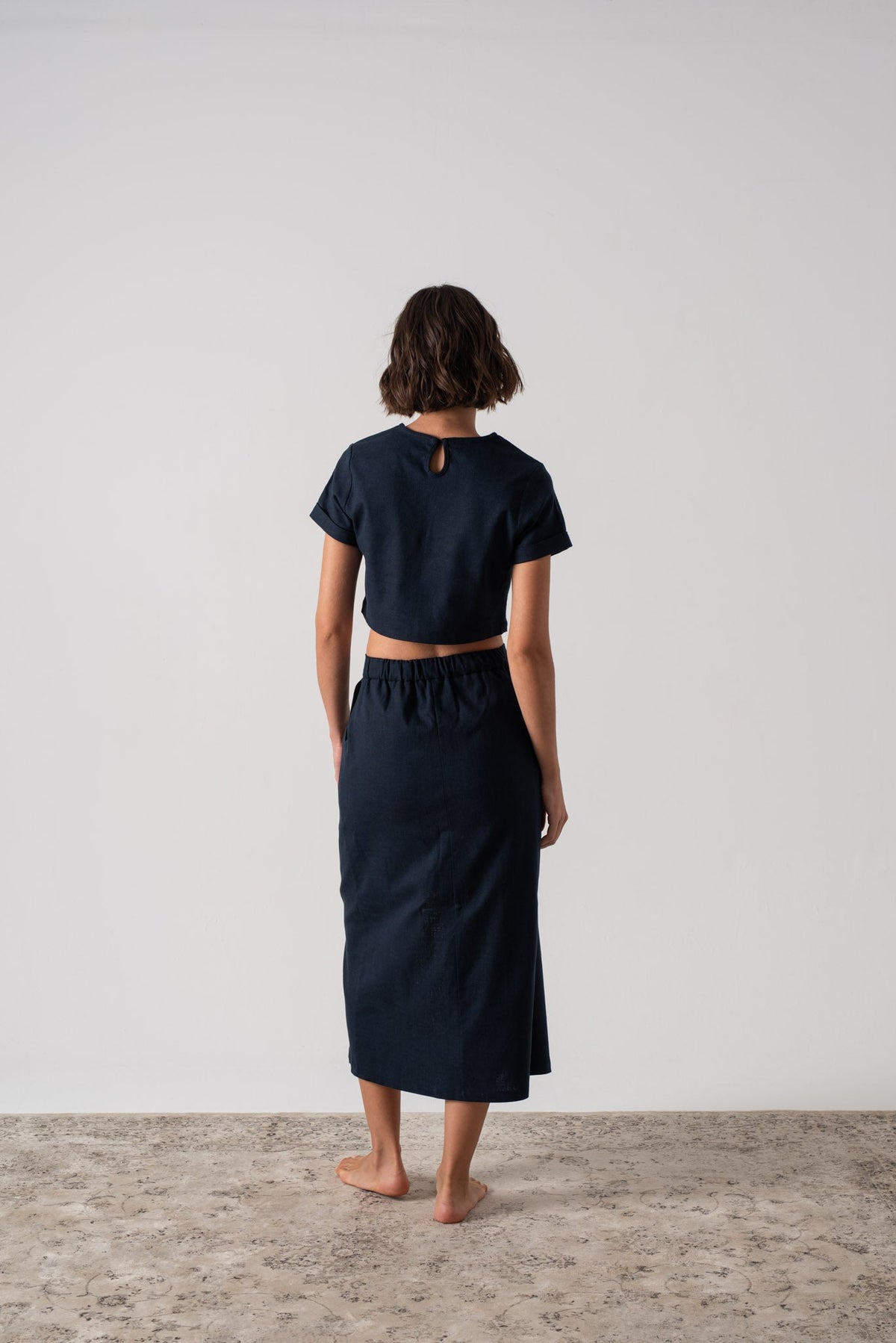Zafiro Cropped Top in Navy