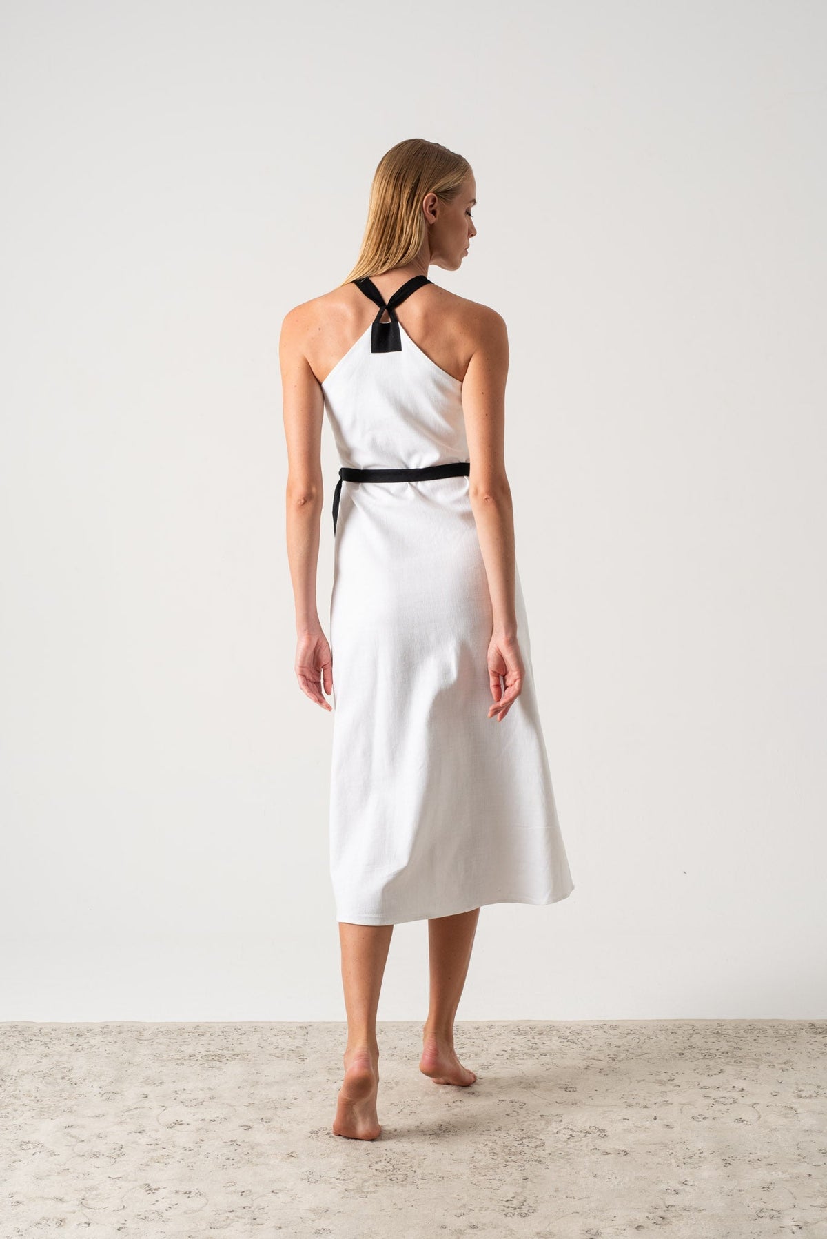 Zulu Linen Wrap Dress White