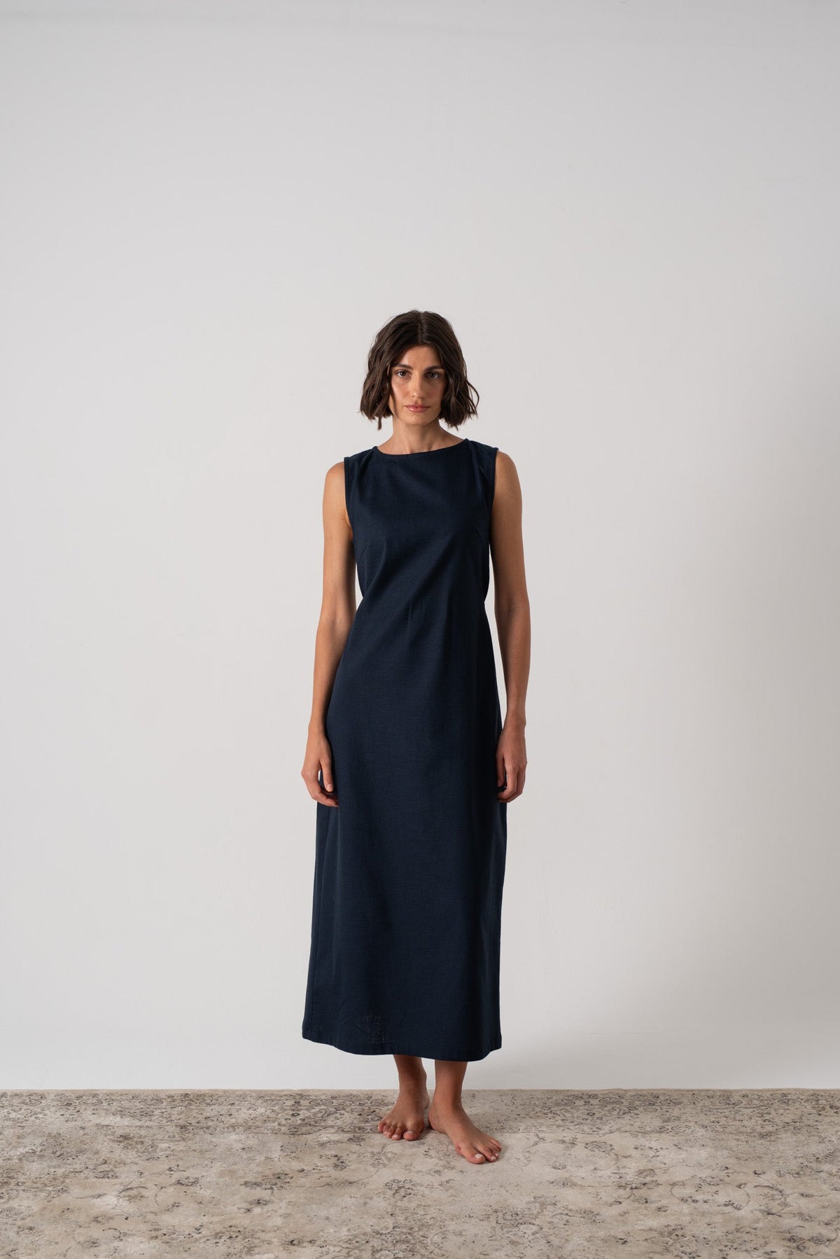 Zuri Midi Dress in Navy